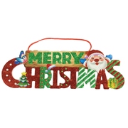Merry Christmas Glitter Sign Decoration 42x13cm