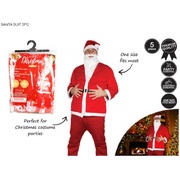 Christmas Santa Suit 5 Piece Costume Set (One Size)