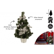 Silver Foil Poinsettia Christmas Tree Decoration 50cm (Pk 1)