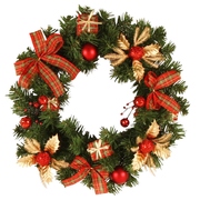 Red & Gold Leaf Christmas Wreath