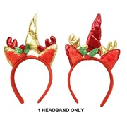 Assorted Christmas Unicorn Reindeer Headband (Pk 1)