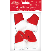 Christmas Santa Hat Bottle Toppers Pk 4 
