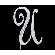 Letter U Diamante Cake Decoration (7cm) Pk 1