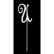 Silver Letter U Cake Decoration (7cm) Pk 1