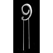 Silver Number 9 Cake Decoration (7cm) Pk 1