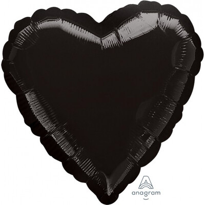Black Heart 17in. Standard Foil Balloon Pk 1