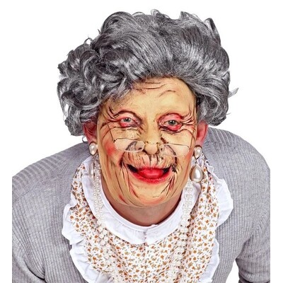 Old Woman Grandma Latex Face Mask