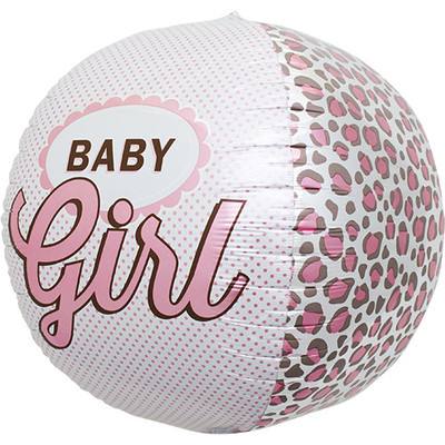 3D Sphere Baby Girl 17in. Foil Balloon Pk 1 