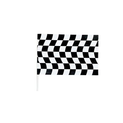 Jumbo Black White Check Plastic Motor Racing Flag 58x84cm