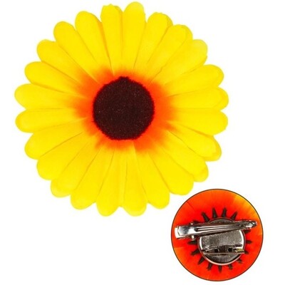 Fabric Sunflower Hair Clip