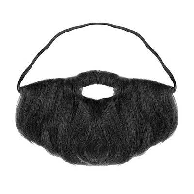 Black Full Face Beard & Moustache 1 Piece