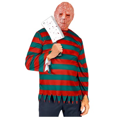 Adult Nightmare Stalker Serial Killer Costume Shirt Large/XL | Red & Green