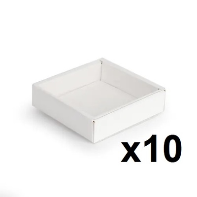 White Square Cookie Box (9cm x 9cm x 2.5cm) Pk 10 