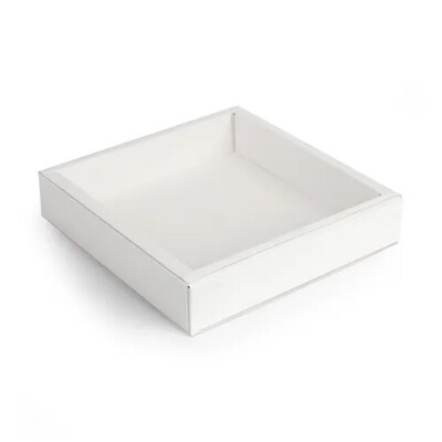 White Square Cookie Box (15.5cm x 15.5cm x 3.5cm) Pk 1