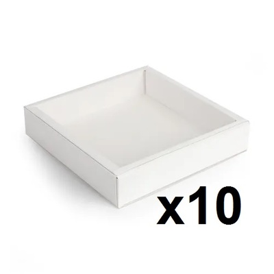 White Square Cookie Box (15.5cm x 15.5cm x 3.5cm) Pk 10