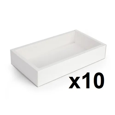 White Rectangle Cookie Boxes (22.5cm x 11.5cm x 4.5cm) Pk 10