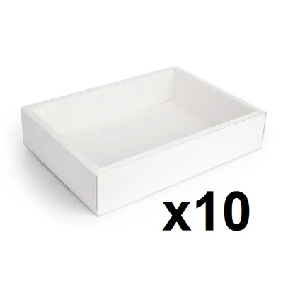 White Rectangle Cookie Box (25.5cm x 17.5cm x 5.5cm) Pk 10