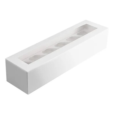 Mondo Long White Window Cupcake Box Fits 12 Pk 1
