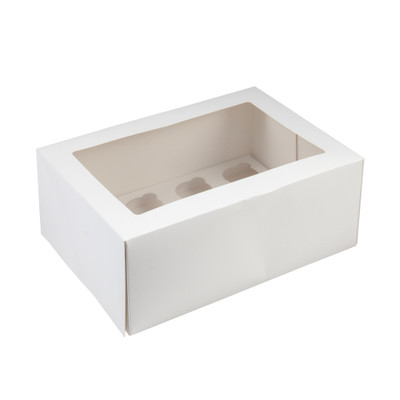 White Mini Cupcake Box (holds 12) Pk 1