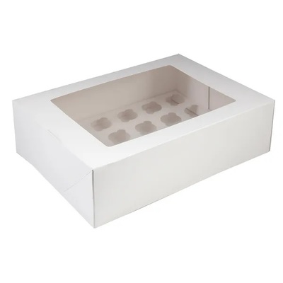 White Mini Cupcake Box (Holds 24) Pk 10