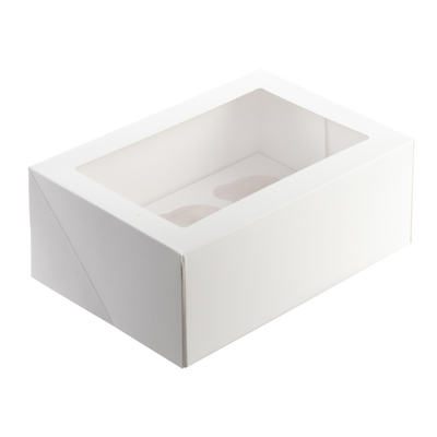 White Cupcake Box (holds 6) Pk 10