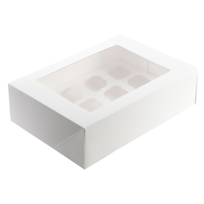 White Cupcake Box (holds 12) Pk 1