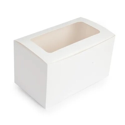 White Cupcake Box (holds 2 standard Cupcakes) Pk 1