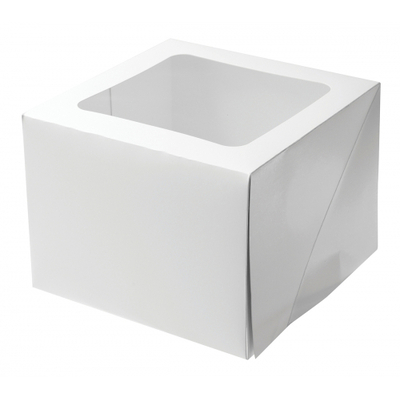 White Square Cake Box 8in x 8in x 6in (Pk 10)