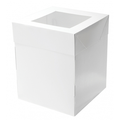 White Square Tall Cake Box 8in x 8in x 10in (Pk 10)
