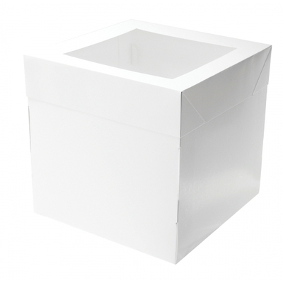 White Square Tall Cake Box 10in x 10in x 10in (Pk 10)