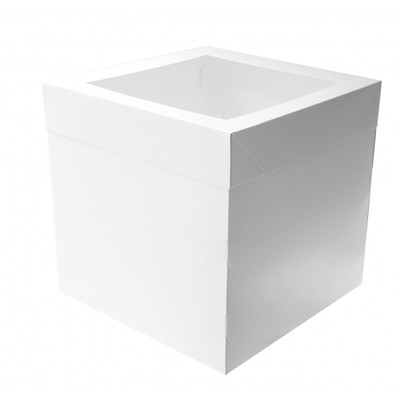 White Square Tall Cake Box 14in x 14in x 12in (Pk 1)
