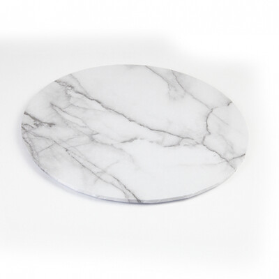White Marble Print Round Cake Board (12in.) Pk 1 