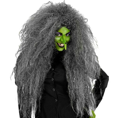 Grey Oversized Frizzy Witch Wig - Extra Long Halloween Costume Accessory