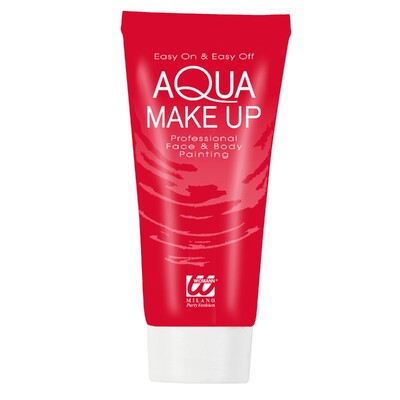 Red Aqua Make-Up Face & Body Paint 30ml Tube | Professional Water-Based Costume Makeup