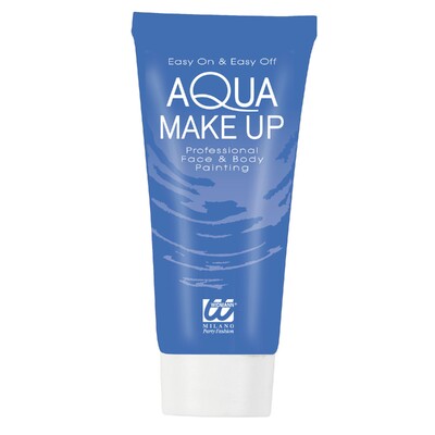 Blue Aqua Make-Up Face & Body Paint 30ml Tube | Professional Water-Based Costume Makeup
