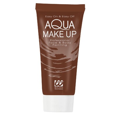 Brown Aqua Make-Up Face & Body Paint 30ml Tube | Professional Water-Based Costume Makeup