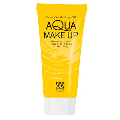 Yellow Aqua Make-Up Face & Body Paint 30ml Tube | Professional Water-Based Costume Makeup