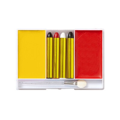 Devil Make Up Kit Yellow & Red Face Paint with Colour Sticks | Halloween Costume Makeup