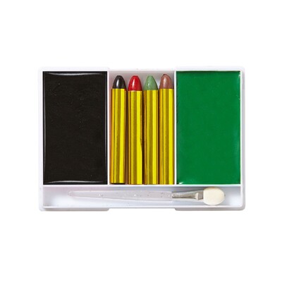 Witch Make Up Kit Black & Green Face Paint with Colour Sticks | Halloween Costume Makeup