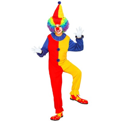 Adult Clown Costume XL Circus Jumpsuit & Hat Fancy Dress