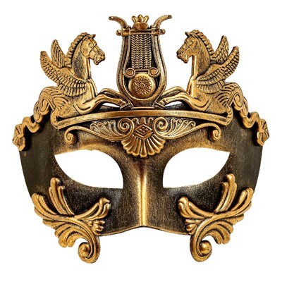 Greek Roman Antique Gold Masquerade Eye Mask | Unisex Costume Mask