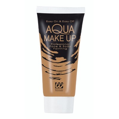 Dark Beige Aqua Make-Up Face & Body Paint 30ml Tube | Professional Water-Based Costume Makeup