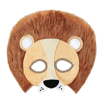 Plush Lion Half Face Mask Adult Animal Costume Accessory