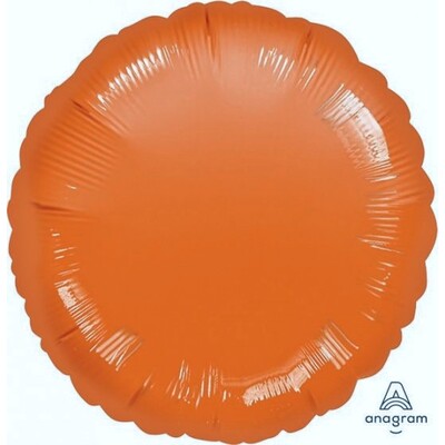 Metallic Orange Circle 17in. Standard Foil Balloons Pk 1 