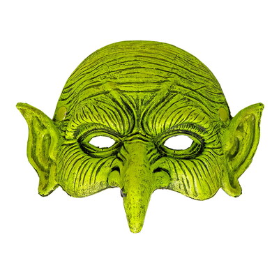 Green Goblin Witch Halloween Costume Mask - Natural Rubber Latex