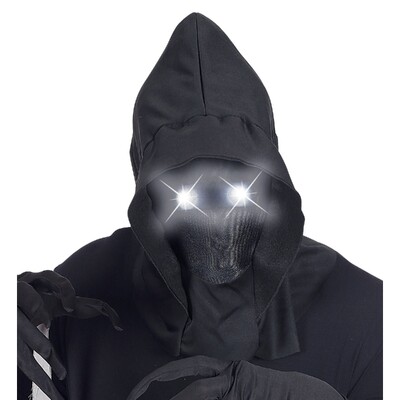 Faceless Hooded Halloween Mask with Light Up Eyes