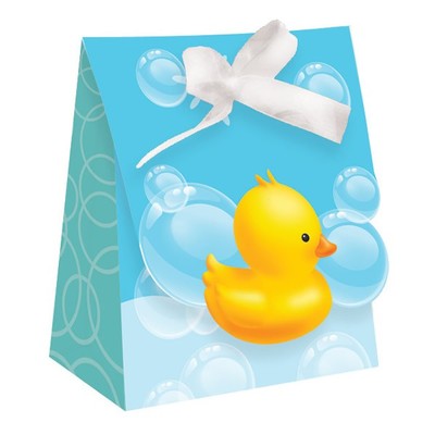 Bubble Bath Duck Favour Bags with Ribbon Pk 12