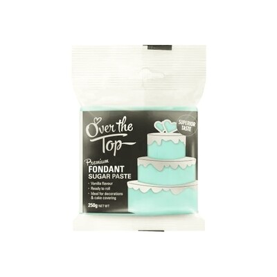 Over The Top Premium Sky Blue Vanilla Fondant Sugar Paste Block (250g) Pk 1
