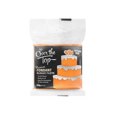 Over The Top Premium Orange Vanilla Fondant Sugar Paste Block (250g) Pk 1