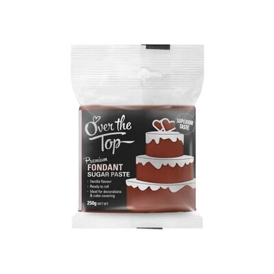 Over The Top Premium Brown Vanilla Fondant Sugar Paste Block (250g) Pk 1